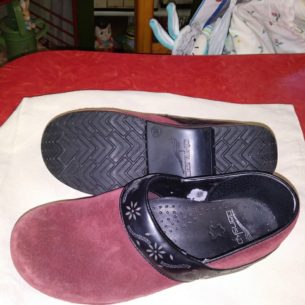 Burgundy Dansko slipons